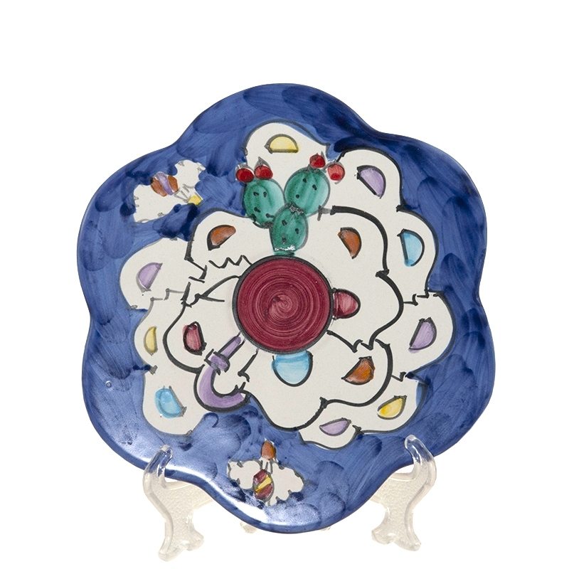 sottopentola a fiore in ceramica di Vietri realiazzata a mano con decoro AUSTRIA