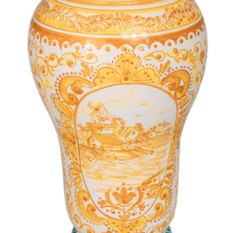 Barattolo Farmacia in Ceramica di Vietri- h30cm - decoro oro