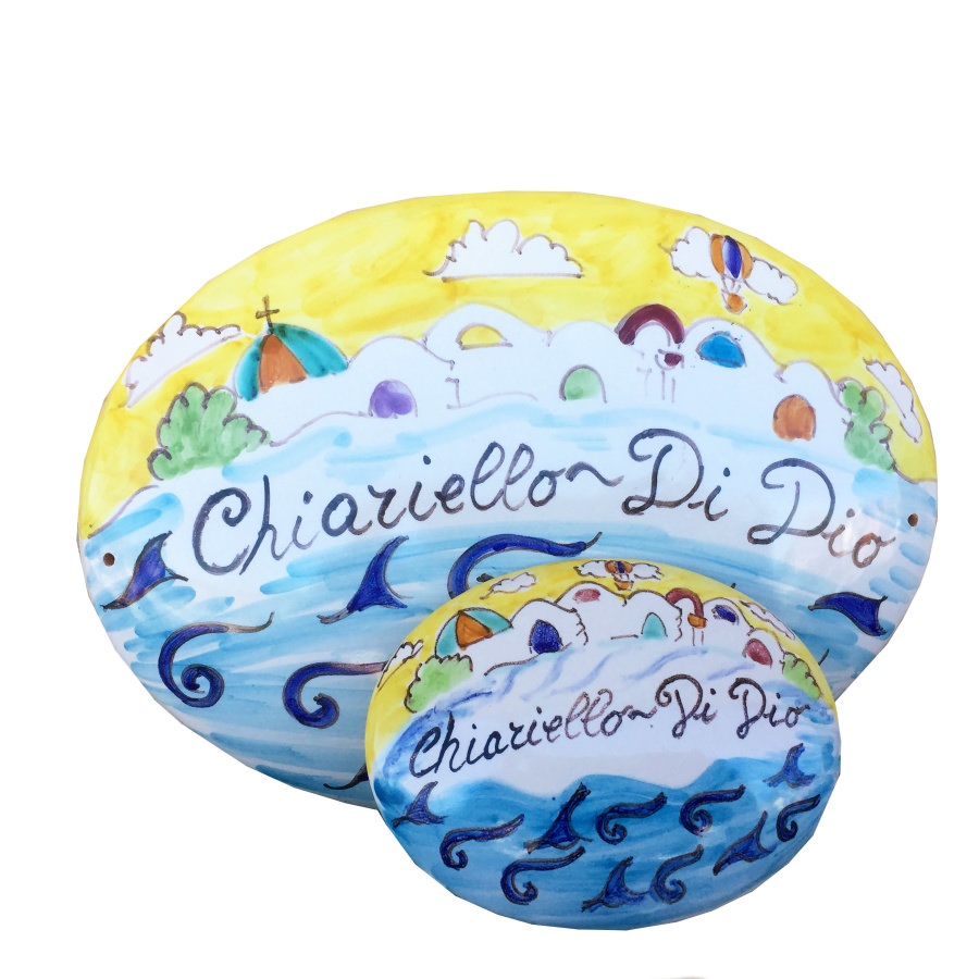 Targa Ovale per porta da personalizzare con nome realizzata in Ceramica di  Vietri - CERAMICA VIETRESE - Eccellenza Artigianale Made in Italy