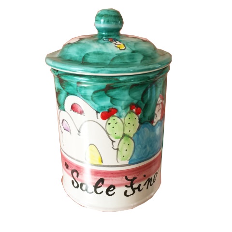 Barattolo in ceramica di Vietri - Decoro Casette