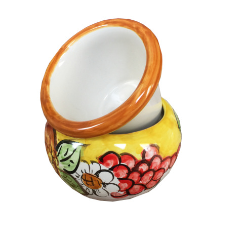 Vasetto per piantine - Decoro Limoni e Uva