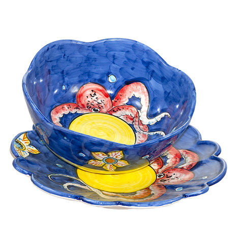 Margherita Cup and Tray - Fish Decoration