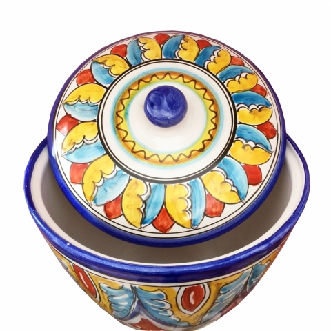 Biscottiera in Ceramica di Vietri - Decoro Casa Reale