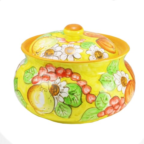 Biscottiera in Ceramica di Vietri - Decoro Frutta
