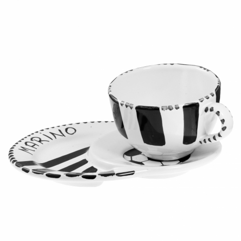 Copa de la Juventino Supporter Cup con plato doble en cerámica Vietri