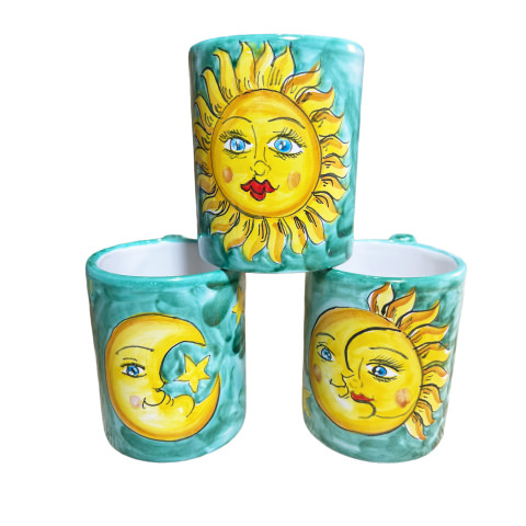 Tazza tipo Mug da Tè o caffè Americano Decoro Sole Luna