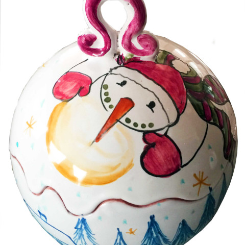 Porta Bon Bon con coperchio in ceramica vietrese