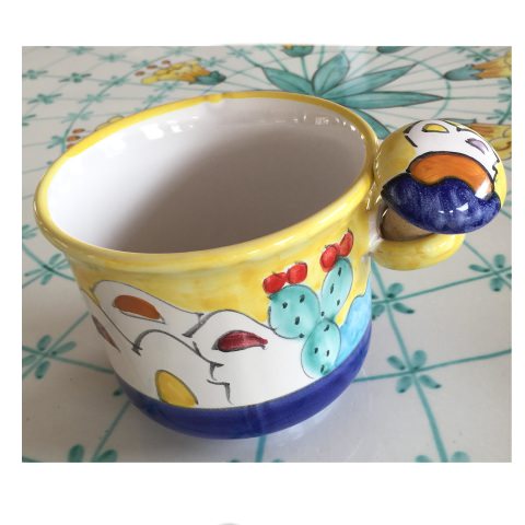 Sottobottiglia con tappo in ceramica di Vietri