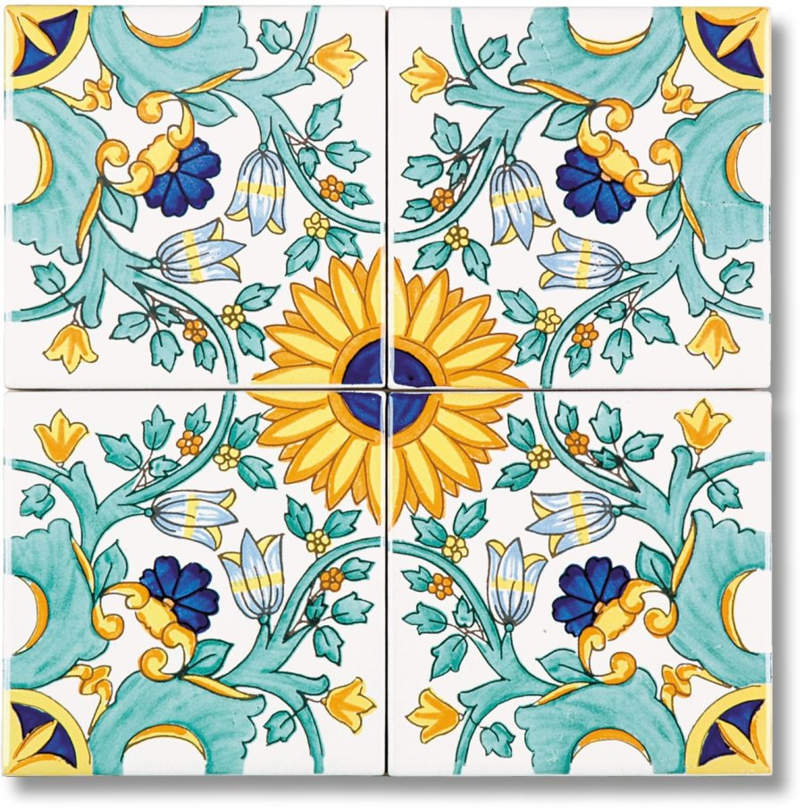 Azulejos de cerámica pintados a mano - 20x20 - VIETRI CERÁMICA - excelencia  made in Italy
