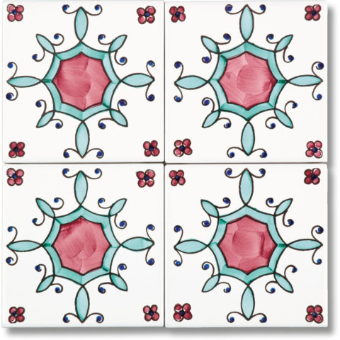 Carrelage peint à la main - 10x10 cm décoration Napoli