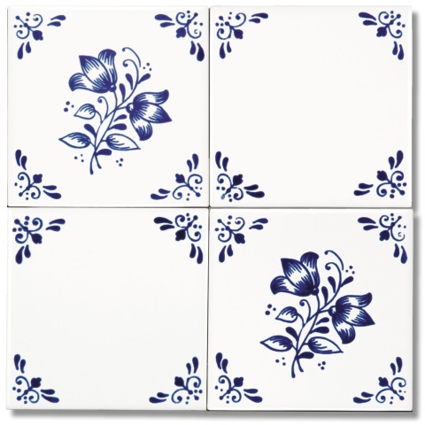 Mattonelle dipinte a mano - 10x10 cm Decoro Amalfi A B