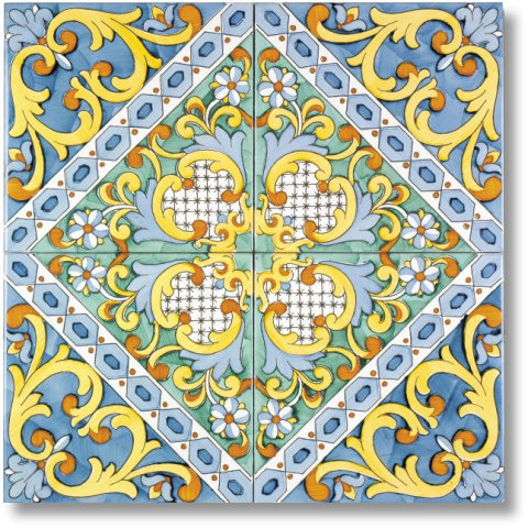 Piastrelle in ceramica dipinta a mano - 20x20 