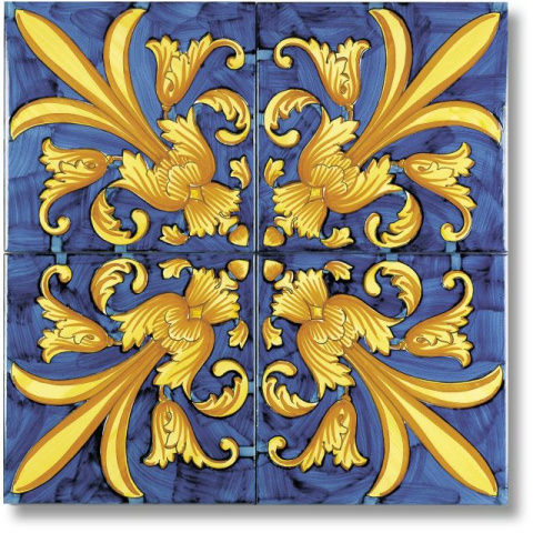 Piastrelle in ceramica dipinta a mano - 20x20 