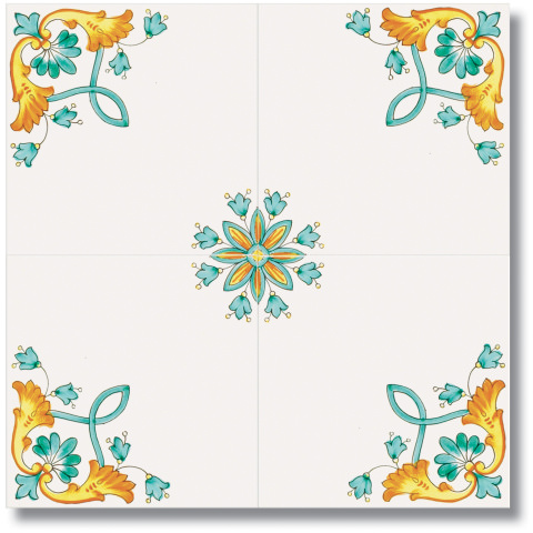 Piastrelle in ceramica dipinta a mano - 20x20 
