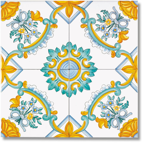 Handbemalte Keramikfliesen - 30x30
