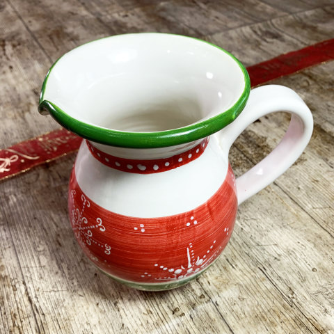 Brocca Di Natale In Ceramica A Tema Gnomo - 18,5 X 17 X 12 Cm, Per Bevande, Cocktail E Decorazione