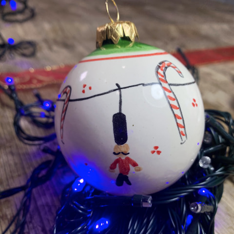 Boule De Noël En Céramique Cœur Bleu - Fait Main à Vietri (Italie) - Neuf