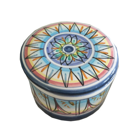 Scatole tonde in ceramica Vietrese - belle da tenere su di un tavolo o da regalare come bomboniere