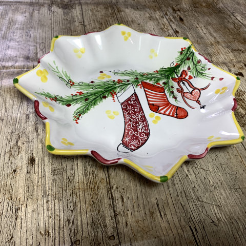 Plato estrella decoración navideña