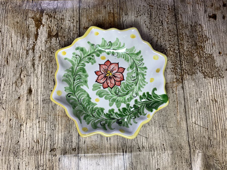 Assiette étoile Comète En Céramique De Vietri - Motif Maisons - Fait Main En Italie - Neuf