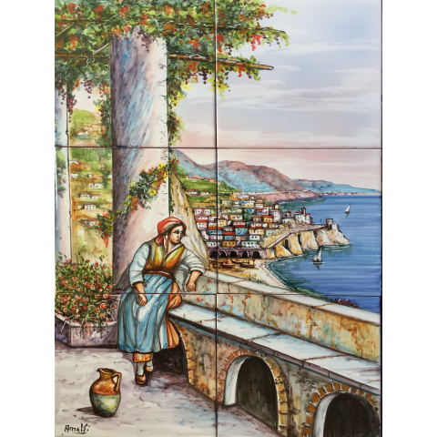 Panel murales consta de azulejos pintados a mano - Por proyecto - imagen  sagrada - VIETRI CERÁMICA - excelencia made in Italy