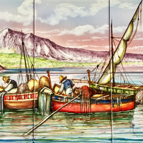 Pannello Murale decoro 'Napoli Pescatori'
