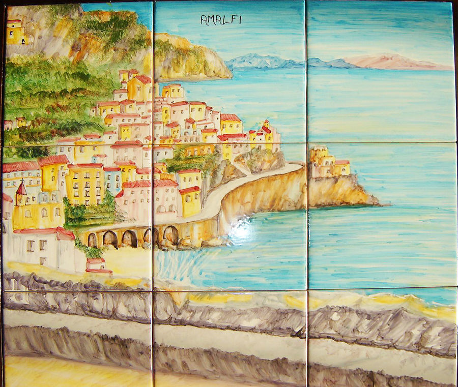 Panel murales consta de azulejos pintados a mano - Por proyecto - imagen  sagrada - VIETRI CERÁMICA - excelencia made in Italy