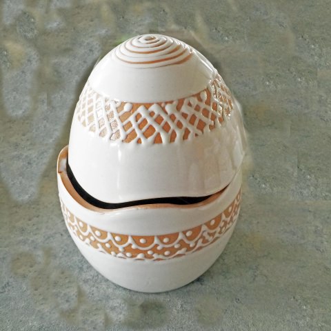 GRANDES huevos de Pascua en cerámica de Vietri con decoración de encaje completo