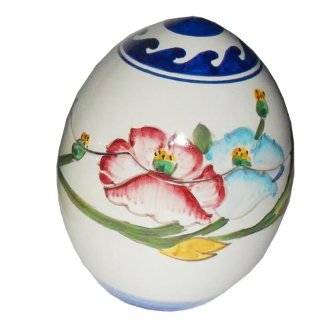 Uova di Pasqua in ceramica di Vietri - decoro Fiori