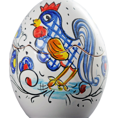 Uova di Pasqua in ceramica di Vietri - decoro Gallo