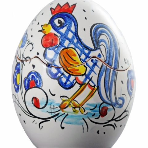 Uova di Pasqua in ceramica di Vietri - decoro Gallo