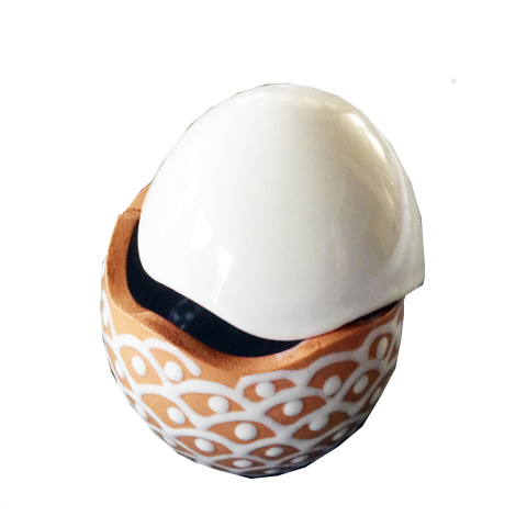 Uova di Pasqua PICCOLA in ceramica di Vietri  decoro merletto metà