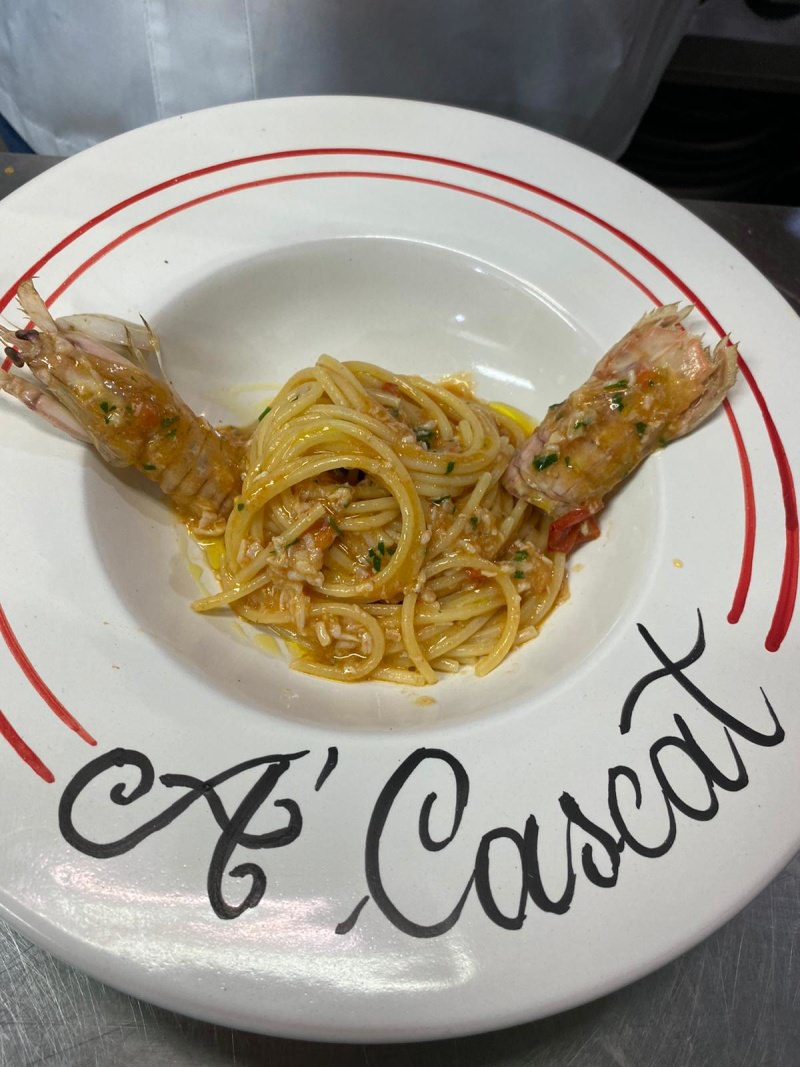 The dish with A Cascat Decoration dedicated to Our Friend Chef Peppe Di Napoli