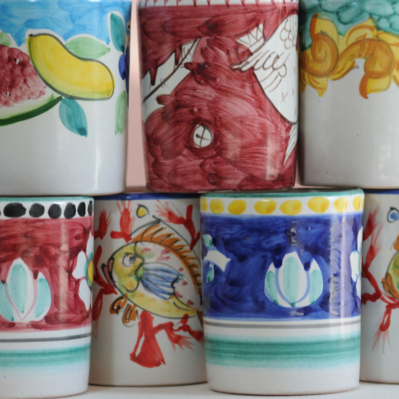 some of our colorful mugs - only on www.ceramicavietrese.it