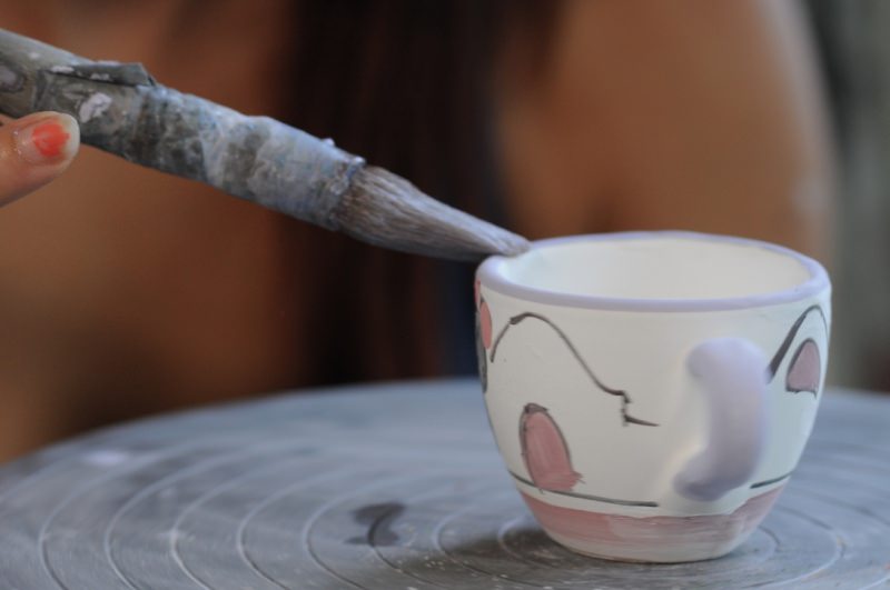 Рука украшения чашки кофе - Вьетри керамика - 100% сделано в Италии