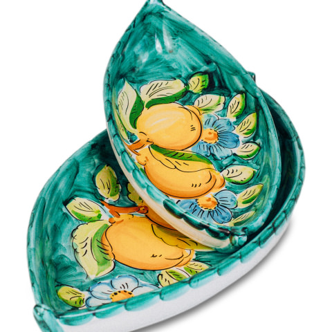 Piatto forma Barca decoro Limoni