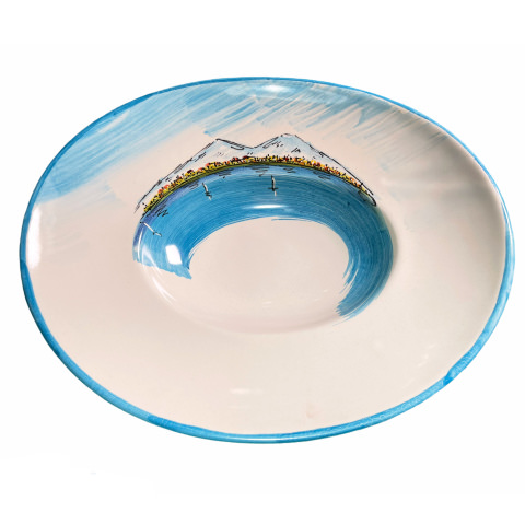 Piatto Ovale Ad Onda 32x21 cm Decoro Vesuvio