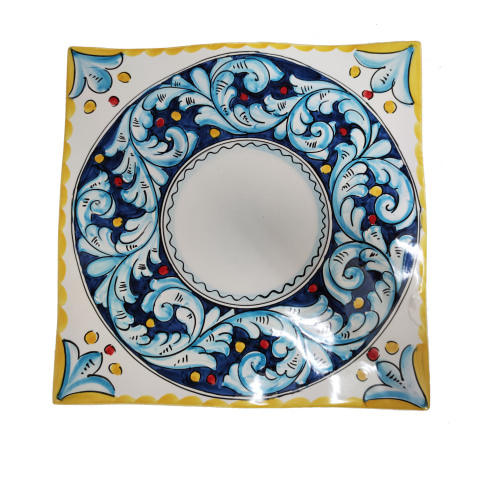 Piatto Quadrato Ondulato decoro Barocco