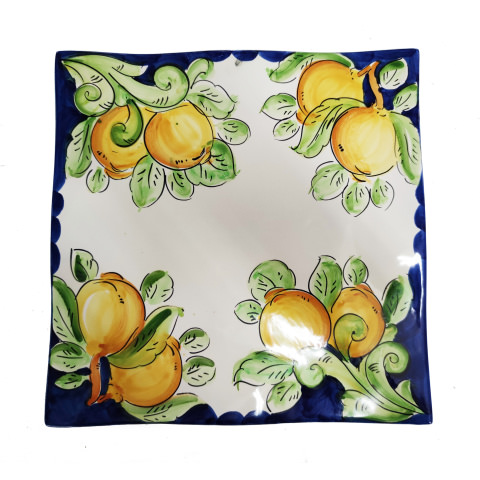Piatto Quadrato Ondulato decoro Limoni