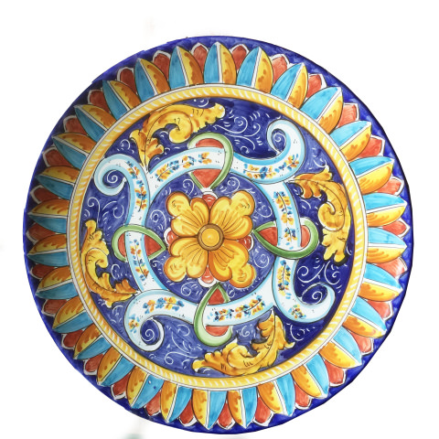 Piatto Murale Artistico - Decoro Fiore Barocco
