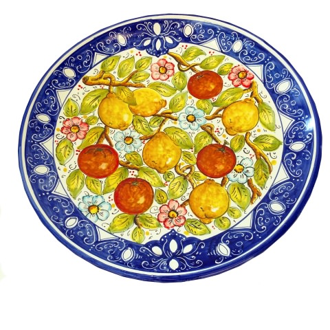 Piatto Murale Artistico - Limoni con Frutta
