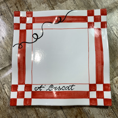 Piatto Quadrato Ad Onda 35x35 cm Decoro 'A Cascat'