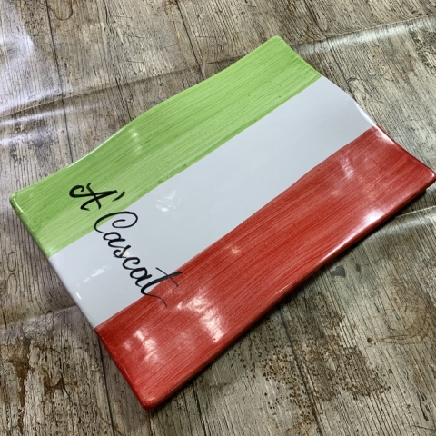 Piatto Rettangolare Ad Onda 33x23 cm Decoro Italia