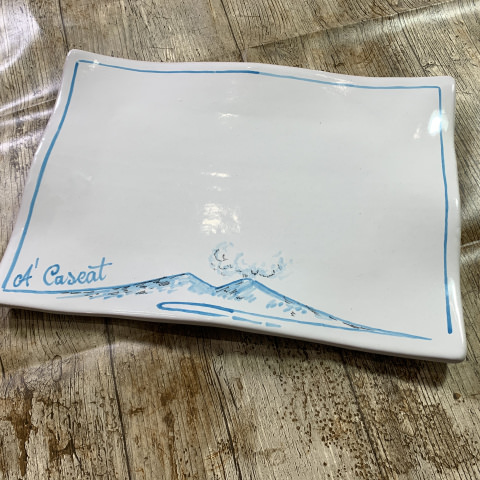 Piatto Rettangolare Ad Onda 33x23 cm Decoro Vesuvio