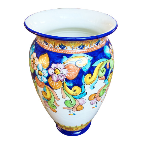 Portaombrelli in ceramica di Vietri - Decoro Barocco e Fiori