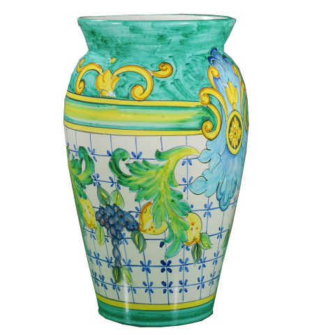 Portaombrelli in ceramica di Vietri - Decoro Barocco e Frutta
