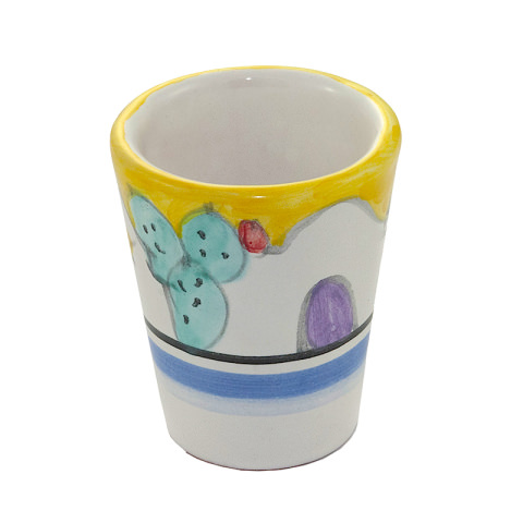 Verre pour le Limoncello décoration casette mezzo fondo jaune