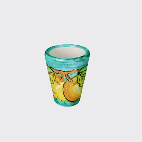 Bicchiere Bottiglia e Set limoncello Decoro Limoni