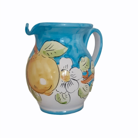 Brocca Caraffa Decoro Limoni con Fiori