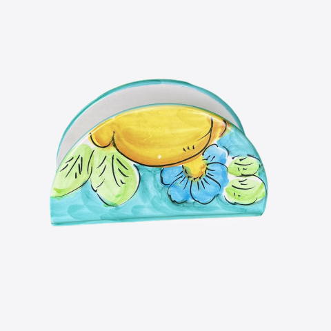 Porta Tovaglioli Ovale Decoro Limoni con Fiori